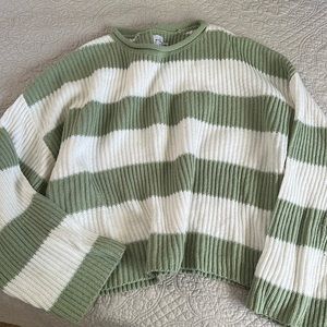 Princess Polly Green & White Stripe Sweater